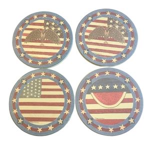 Coasterstone Warren Kimble Patriotic Red White and Blue Stone Coasters